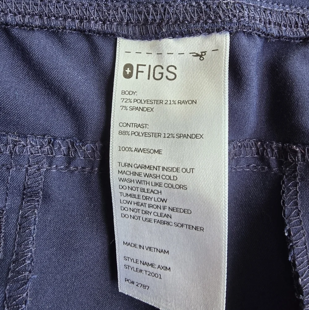 Figs Men's Navy Joggers with White Tie